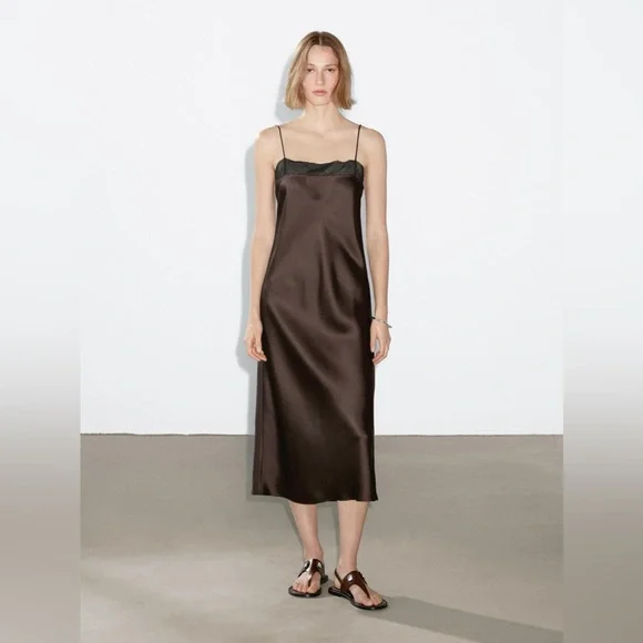 MASSIMO DUTTI ~ FLOWY LACE MIDI DRESS - Picture 8 of 11